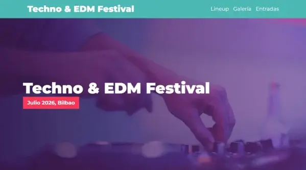 Festival de Música Electrónica - Web de evento